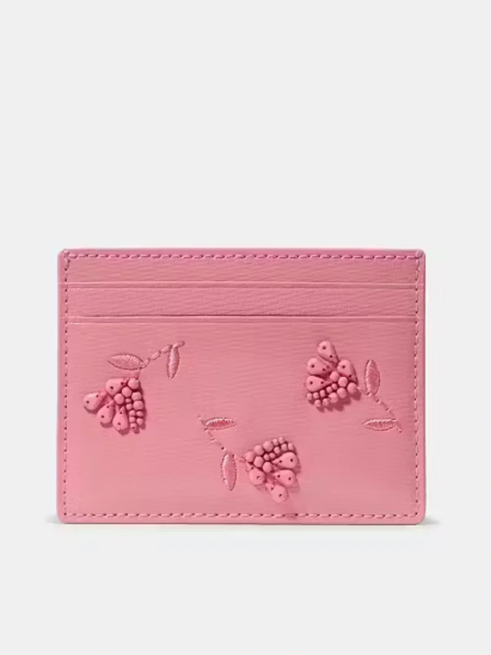 Kate Spade Floral Small Slim Card Holder - Pink Grapefruit